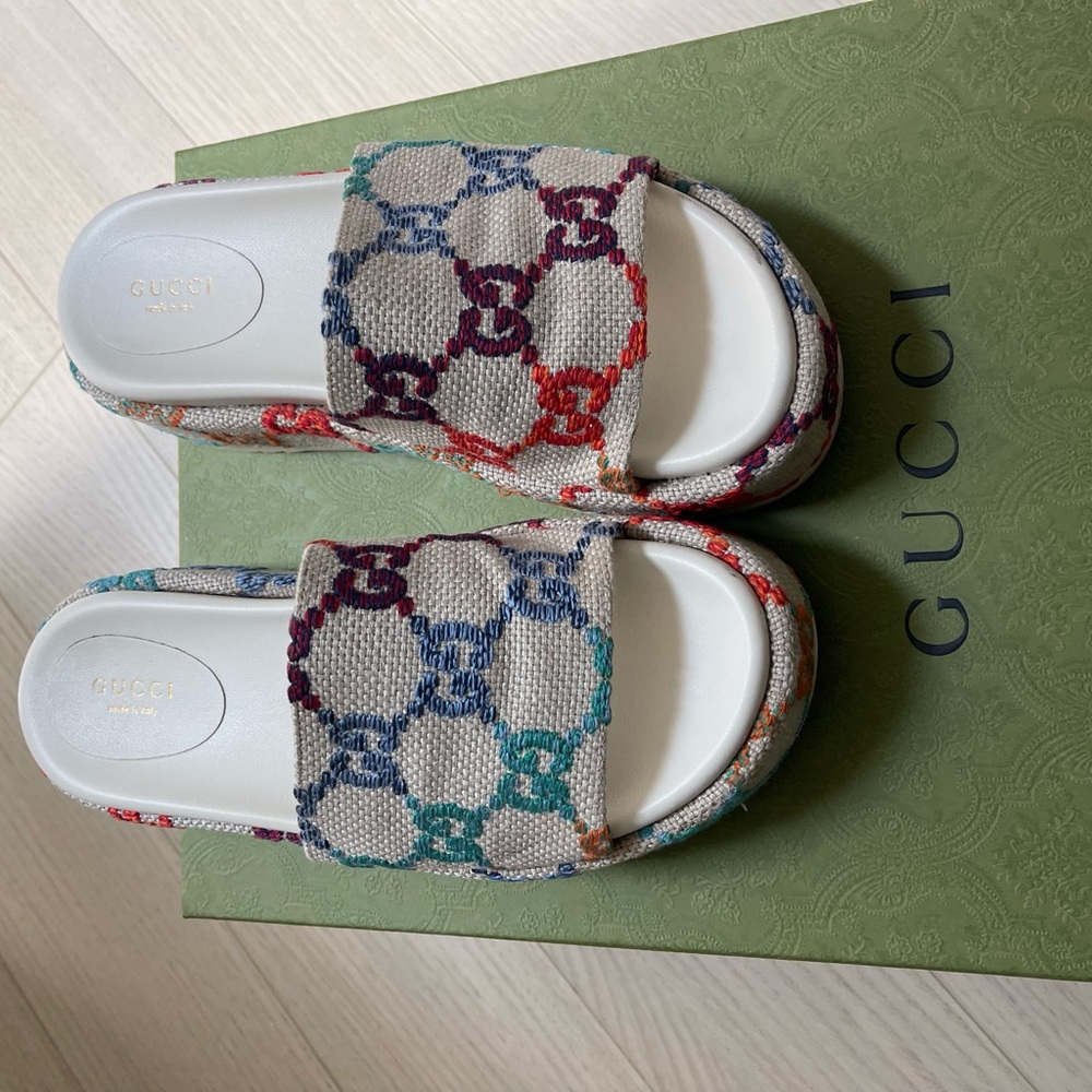 Gucci Platform Multicolored Platform Sandals